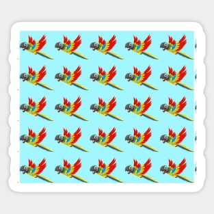 Parrot on Blue Background Cute Bird Animal Social Distancing FaceMask Sticker